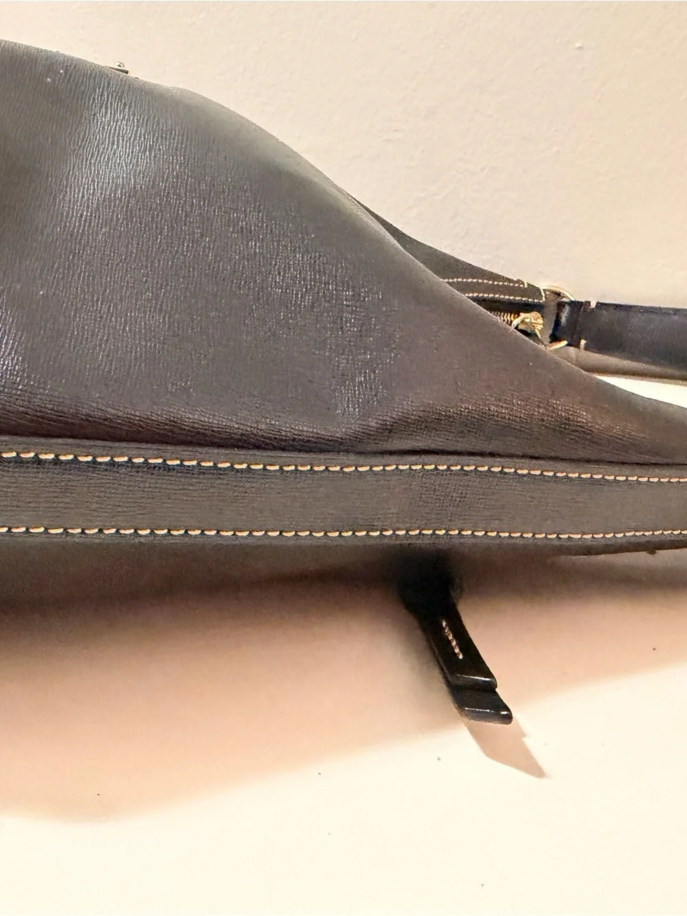 Dooney & Bourke Black Leather Shoulder Bag with Multicolor Logo Wallet